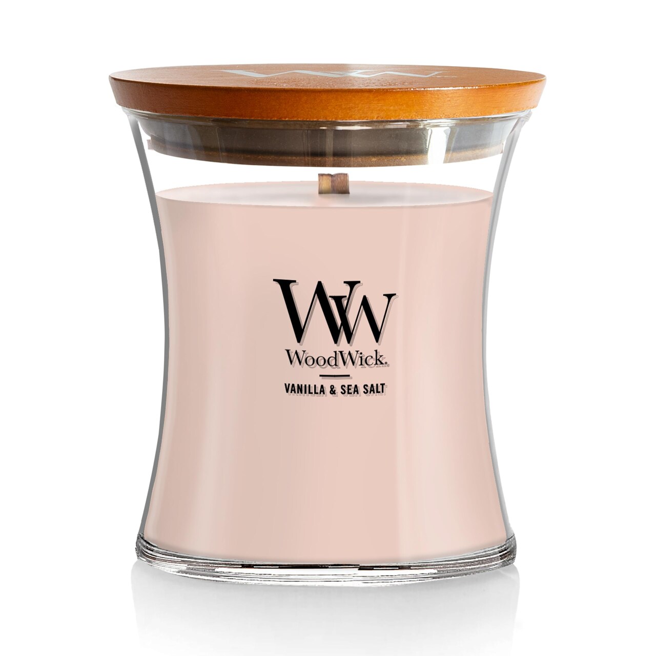 Vanilla & Sea Salt Gifts for Women and Men, 9.7 oz Medium Hourglass Candle with Crackling Wick